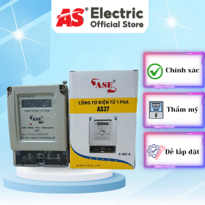 Công tơ điện tử 1 pha AS37 5(60)A, độ chính xác cao, hộp số cơ hiển thị điện năng tiêu thụ
