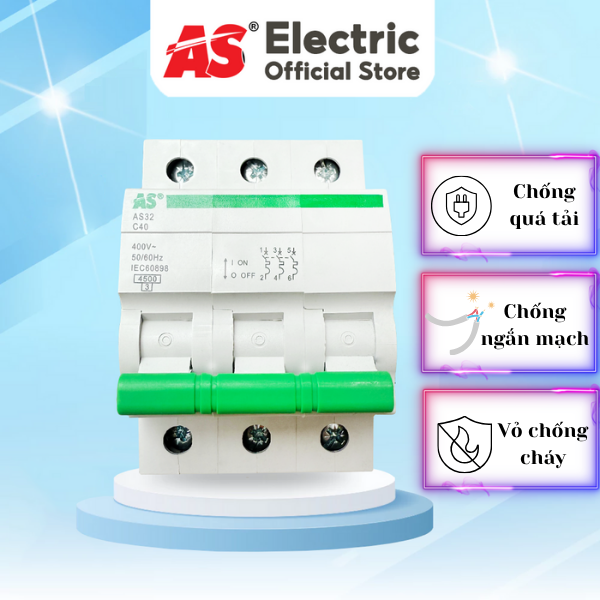 CẦU DAO AN TOÀN MCB AS32 CHỐNG QUÁ TẢI, NGẮN MẠCH HIỆU QUẢ