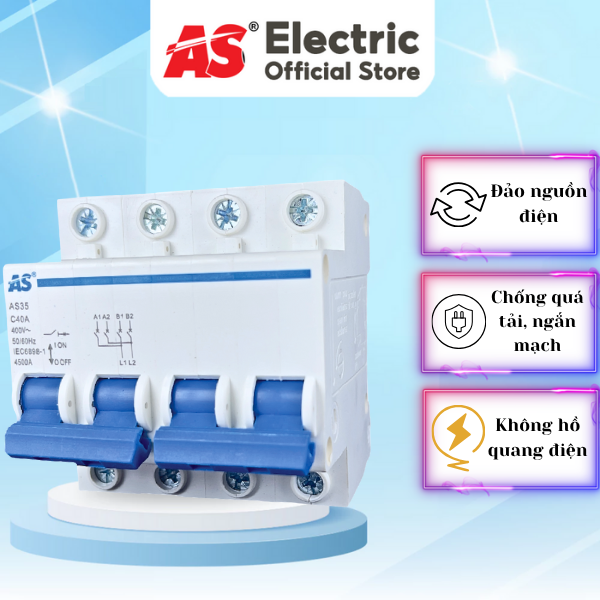 CẦU DAO ĐẢO CHIỀU AS35 2 PHA/3 PHA