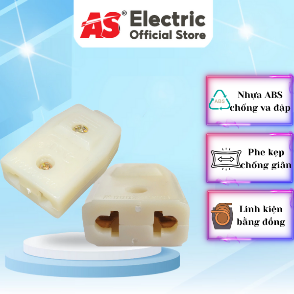 Phích cắm cái AS nhựa ABS, chống cháy, tiếp điểm đồng, an toàn, bền chắc