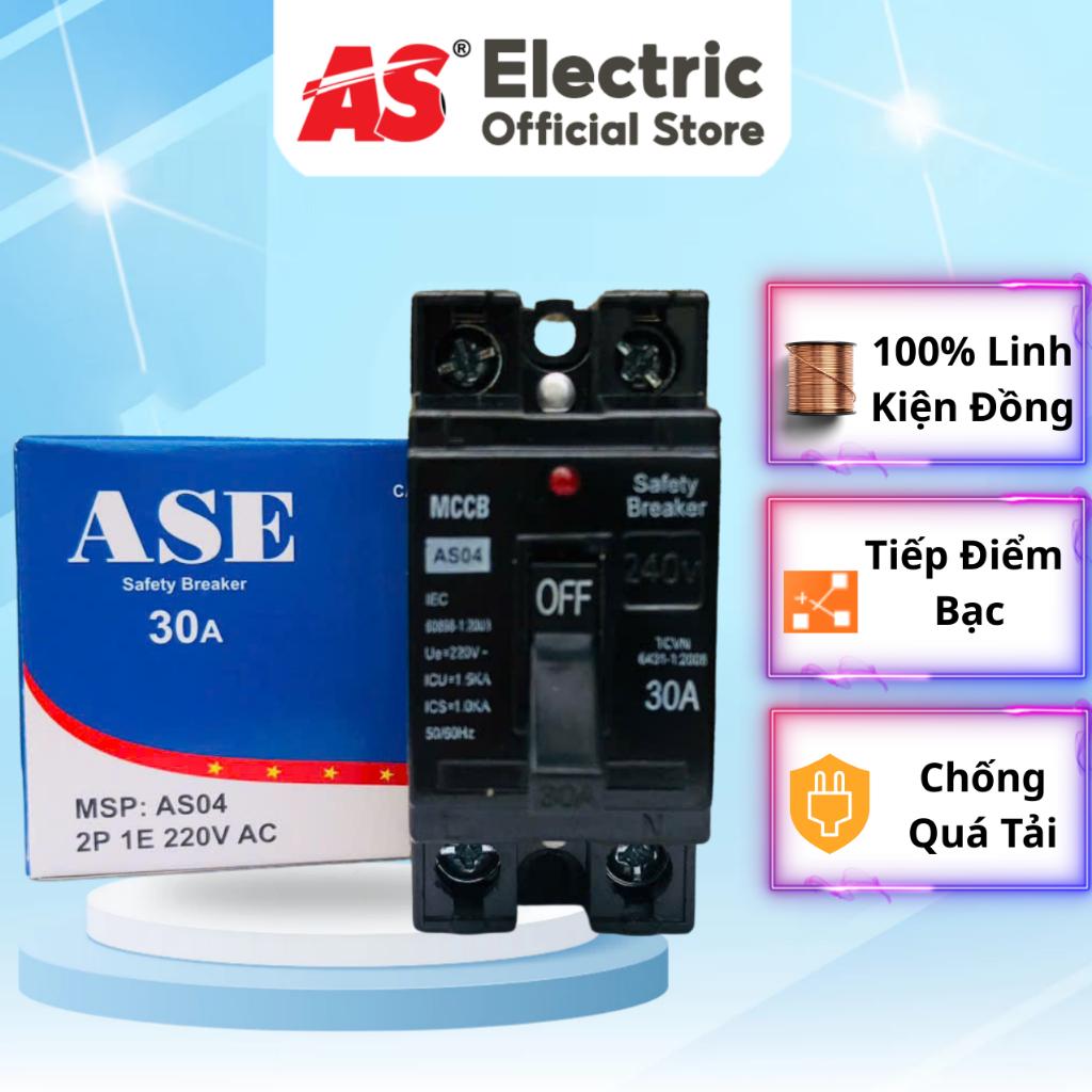 CB Cóc Cao Cấp | Át Mini ASE AS04 10A-20A-30A-40A Chính Hãng- Aptomat - Cầu Dao An Toàn Chống Quá Tải - Có Đèn Báo Nguồn