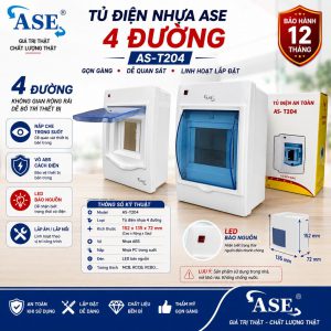 Tủ điện nhựa 4 pha lắp âm hoặc lắp nổi