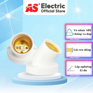 Đuôi đèn AS vát xoáy góc nghiêng 45 độ, vỏ ABS chống cháy, dùng bóng đèn E27