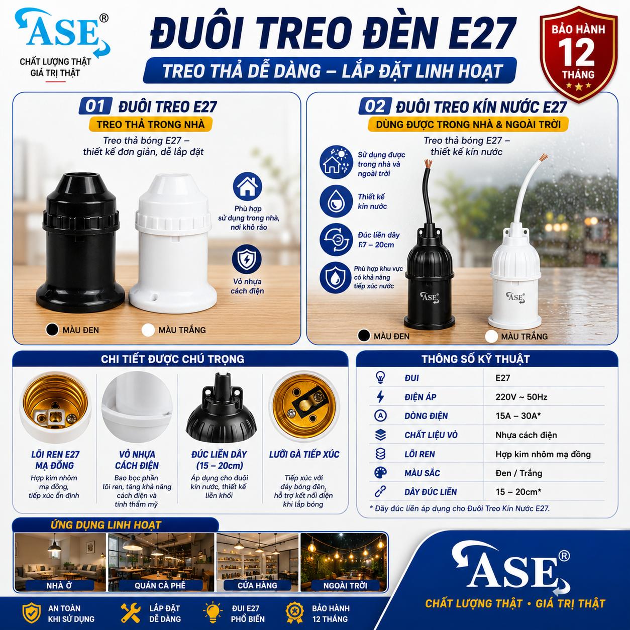 ĐUÔI TREO E27