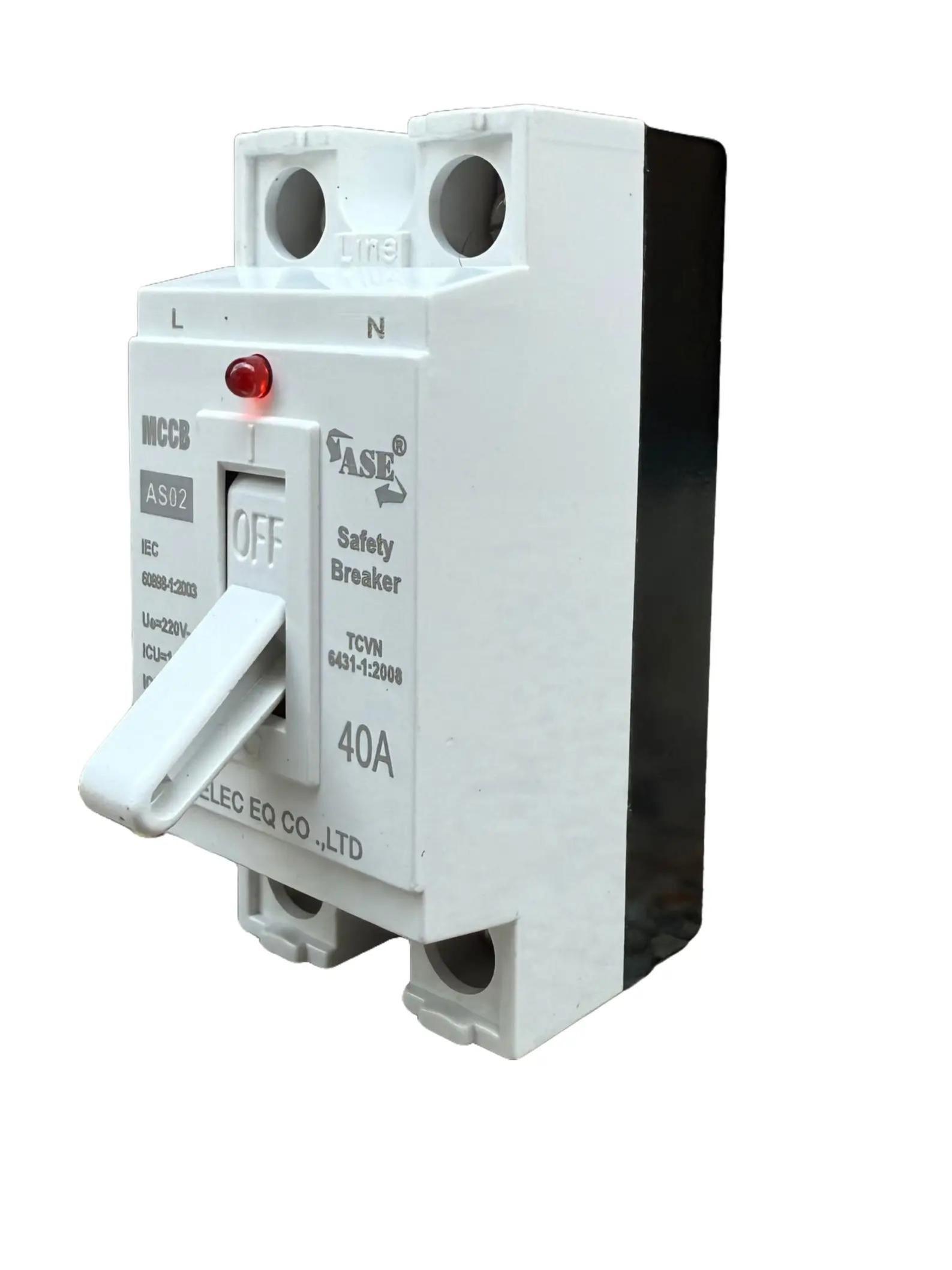 CB Cóc Cao Cấp | Át Mini ASE AS02 10A-20A-30A-40A Chính Hãng- Aptomat - Cầu Dao An Toàn Chống Quá Tải - Có Đèn Báo Nguồn