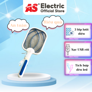 Vợt muỗi sạc rời AS-V01, 3 lớp lưới điện, nhựa ABS cao cấp