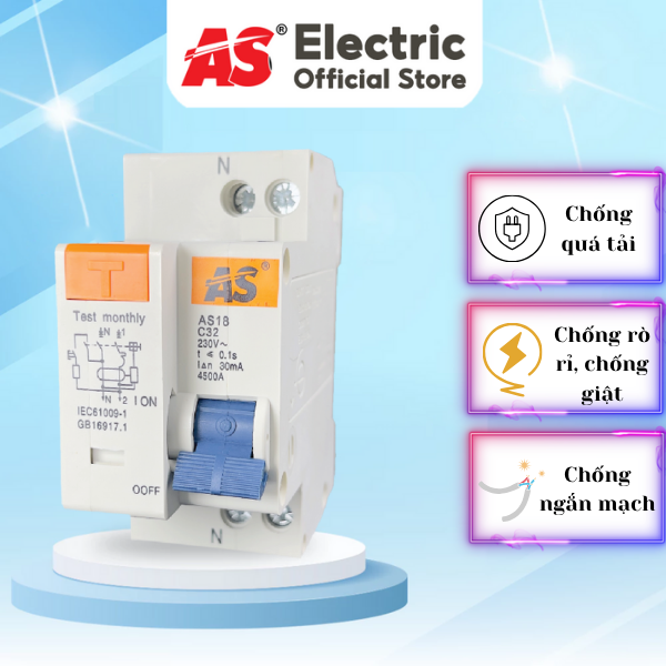 CẦU DAO CHỐNG RÒ RCBO-AS18