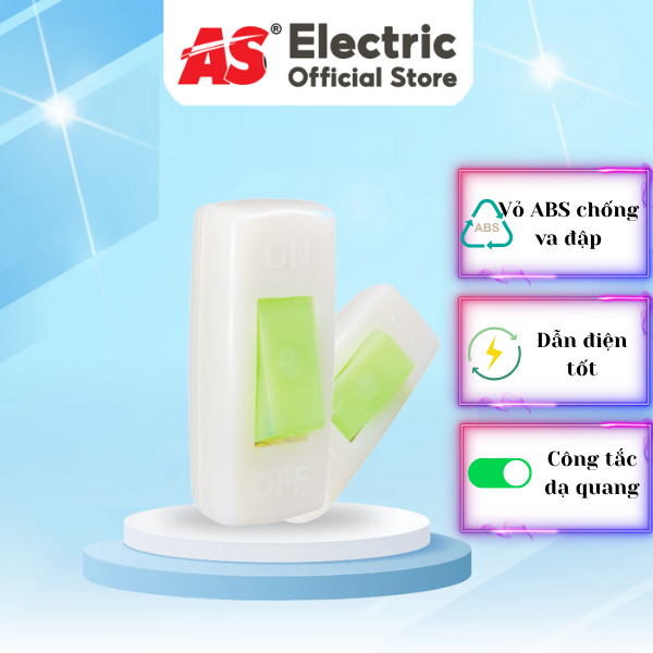 Công tắc dạ quang, nút phát sáng, nhựa ABS chống va đập, tiếp điểm đồng nguyên chất