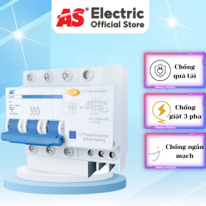 RCBO AS28 chống rò điện, chống giật, tự động ngắt khi chạm đất, vỏ chống cháy
