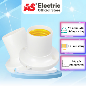 Đuôi đèn AS ngồi thẳng cố định 90 độ, vỏ ABS chống cháy, dùng bóng đèn E27