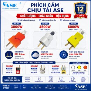 Phích cắm chịu tải chân đồng 4.8 ly