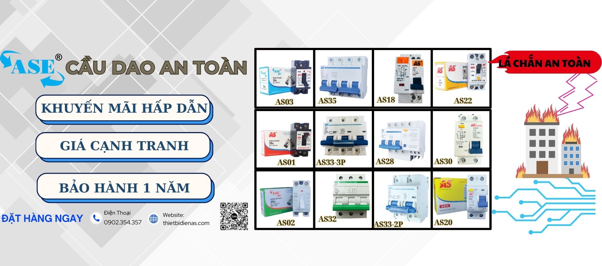 Cầu Dao An Toàn ASE đa dạng mẫu mã và chủng loại